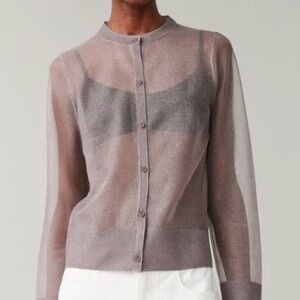 COS Sheer Grey Silver Cardigan